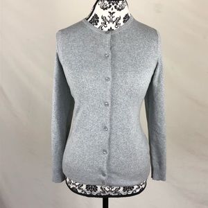 Womens Gray Cardigan Petite Large Croft & Barrow